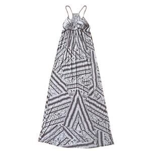 Jessica Simpson Adjustable Spaghetti Strap Plunging Neck Gray Maxi Dress Medium